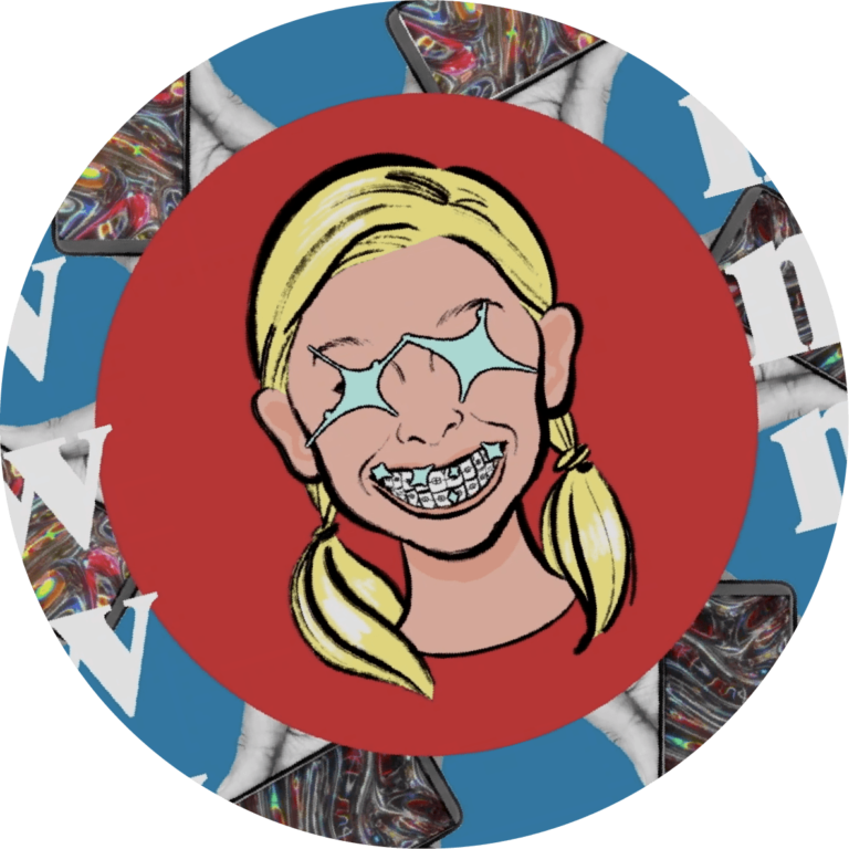 Illustration of girl with braces